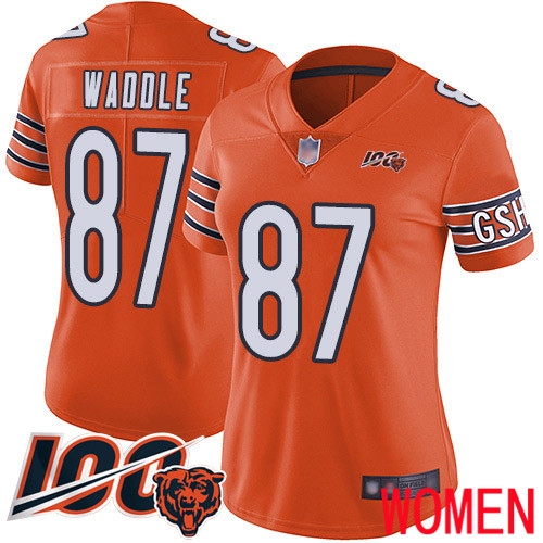 Chicago Bears Limited Orange Women Tom Waddle Alternate Jersey NFL Football 87 100th Season